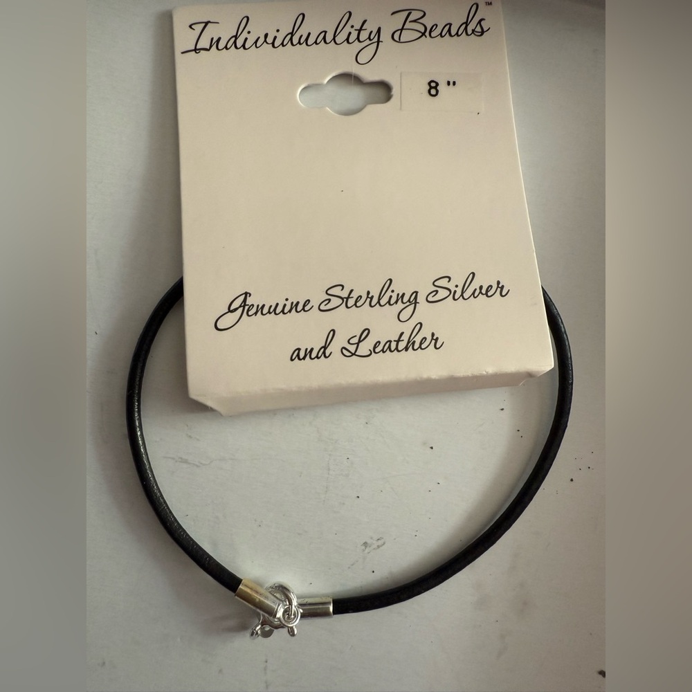 Individuality Beads Sterling Silver and Leather Bracelet